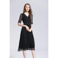 In the summer of 2019 the new ladies' OL commuter upscale elegant temperament white silk dress